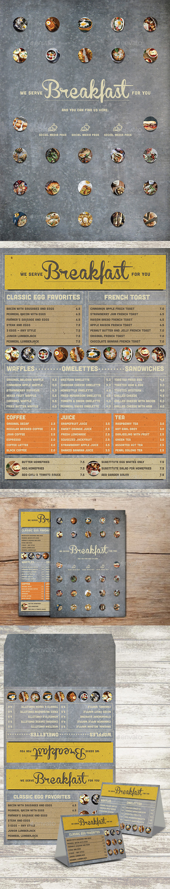 Rustic Breakfast Menu GraphicRiver